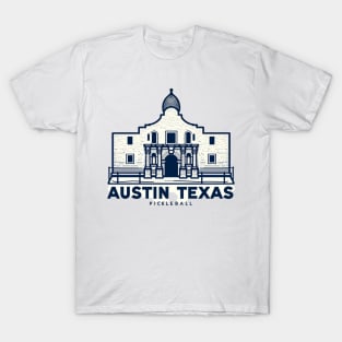 Austin Texas Pickleball Design with the Alamo T-Shirt